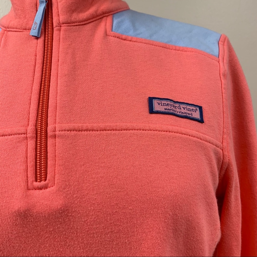 Vineyard Vines Quarter Zip Pullover Pink/Blue S - Picture 2 of 9
